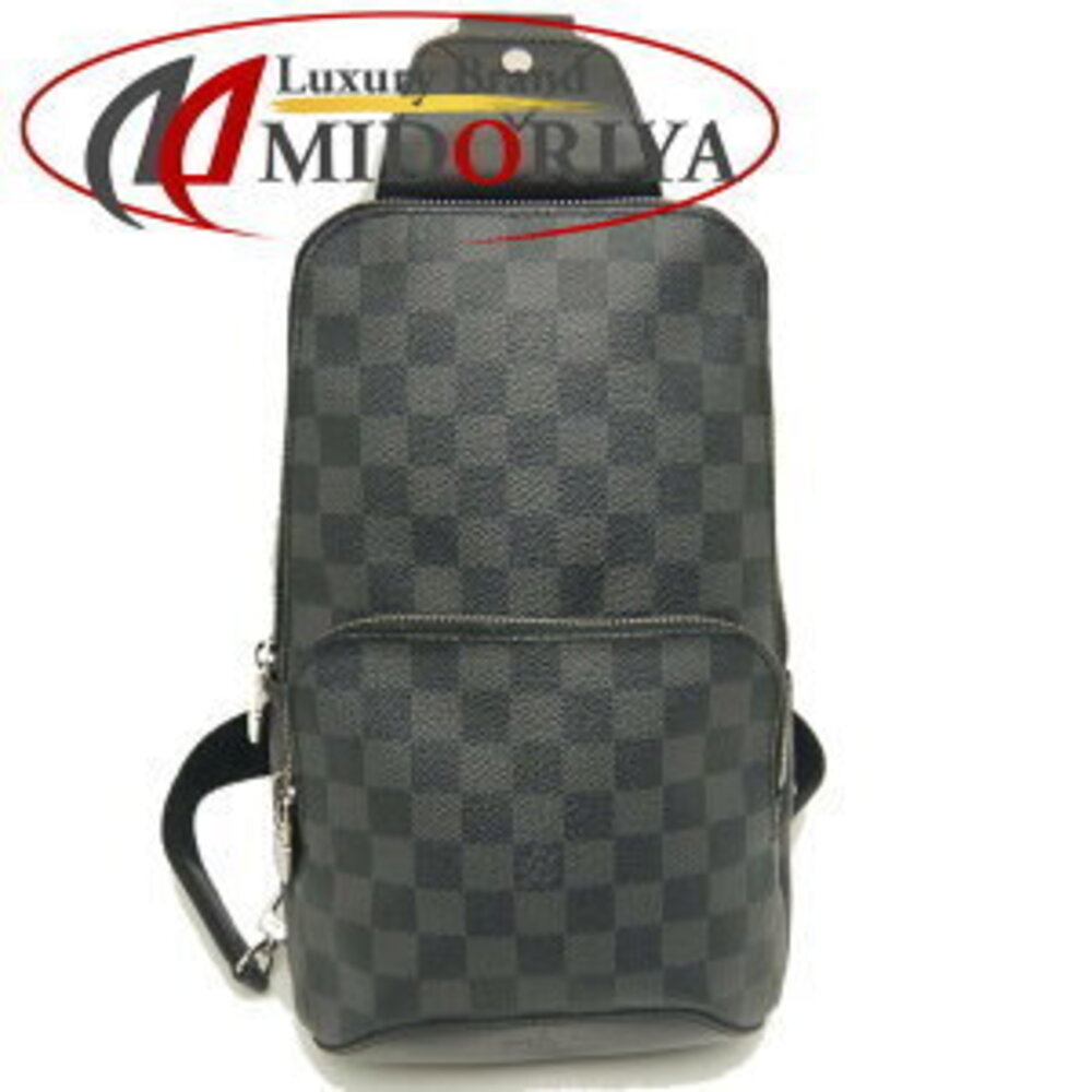 LOUIS VUITTON Damier Graphite Black Avenue Sling Bag Body Bum Crossbody Belt